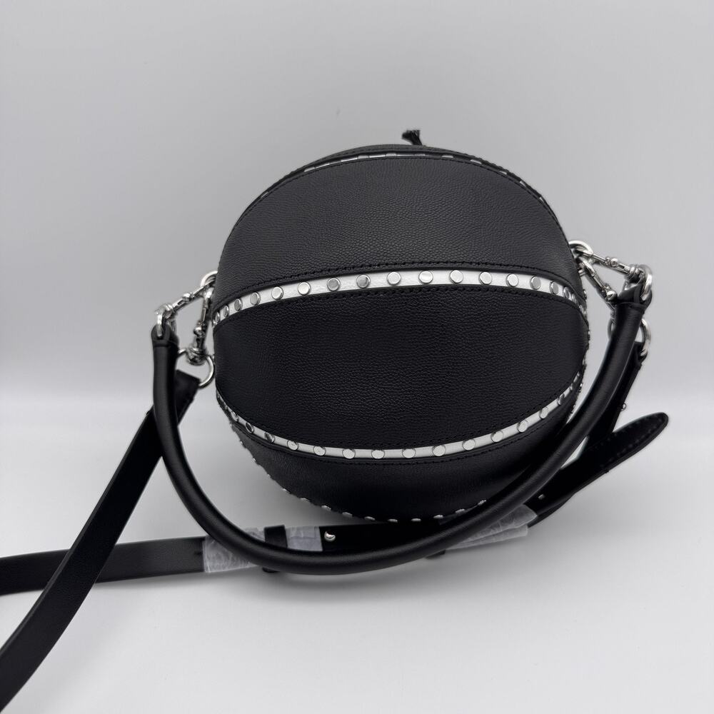 Rebecca Minkoff Basketball Bag Crossbody Leather Studded Black Handbag Purse NEW - Picture 5 of 10